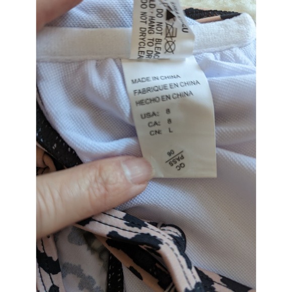 COCOSHIP Ruffled Hem Rusched Side Tankini Leopard Print Swim Suit Top Size L - Picture 10 of 12